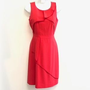 BCBG MaxAzria I Red Ruffle Sheath Dress